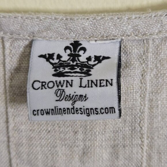 Crown Linen Designs 100% Linen Neutral Beige 3/4 Bell Sleeve Lagonlook Top Size - Picture 6 of 7